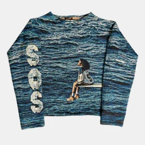 SZA SOS WOVEN TAPESTRY SWEATER